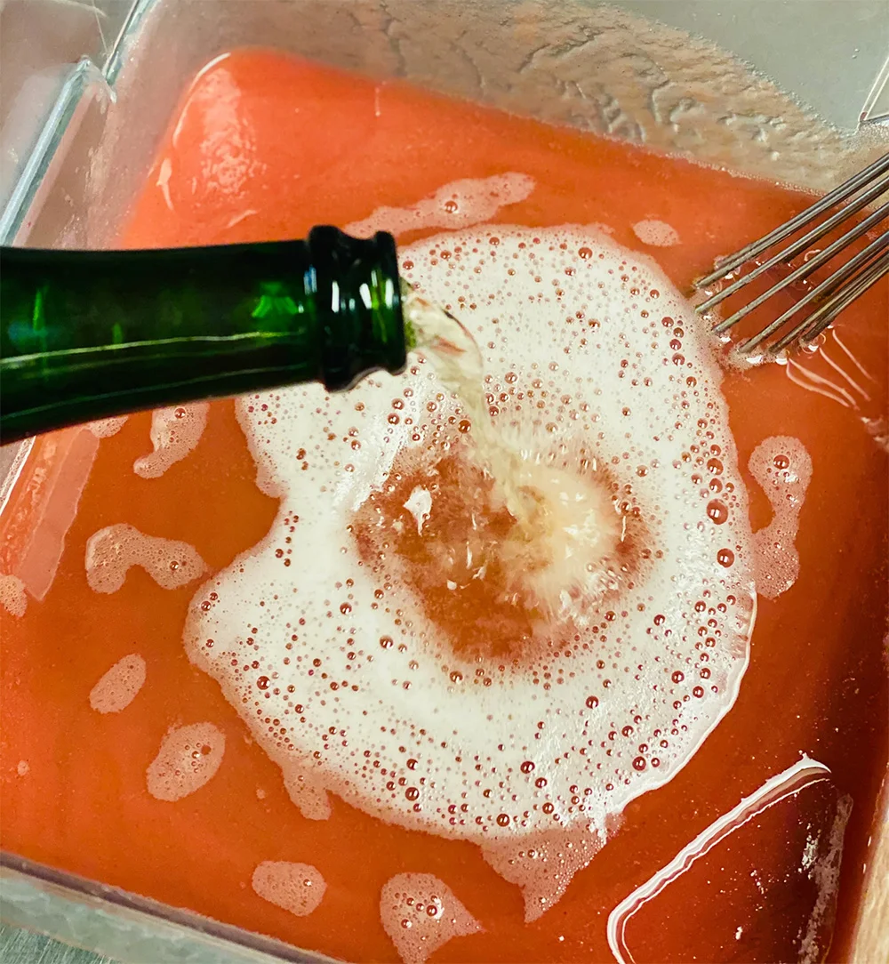 Pear-Pomegranate Prosecco Sorbet