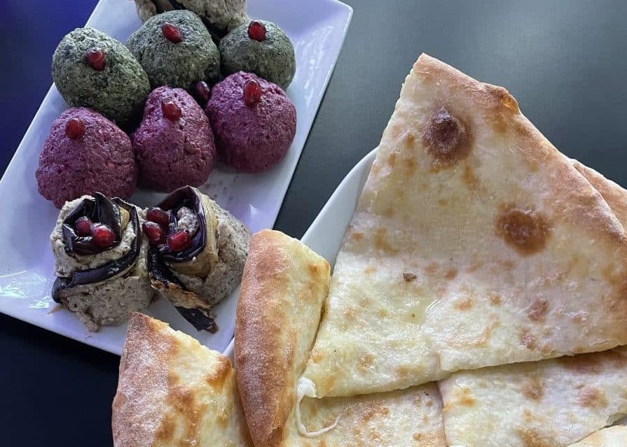 Assorted dishes representing Georgian cuisine