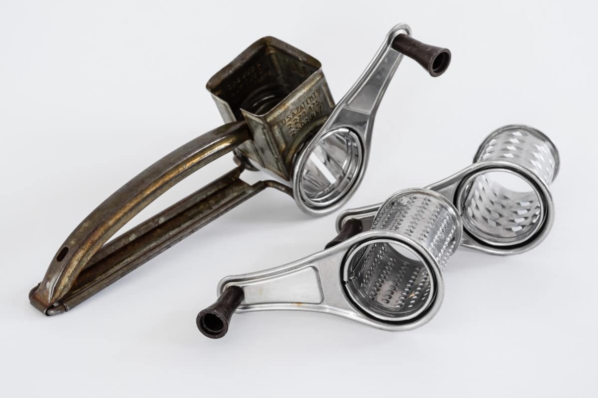 Vintage mouli rotary grater for kitchen use.