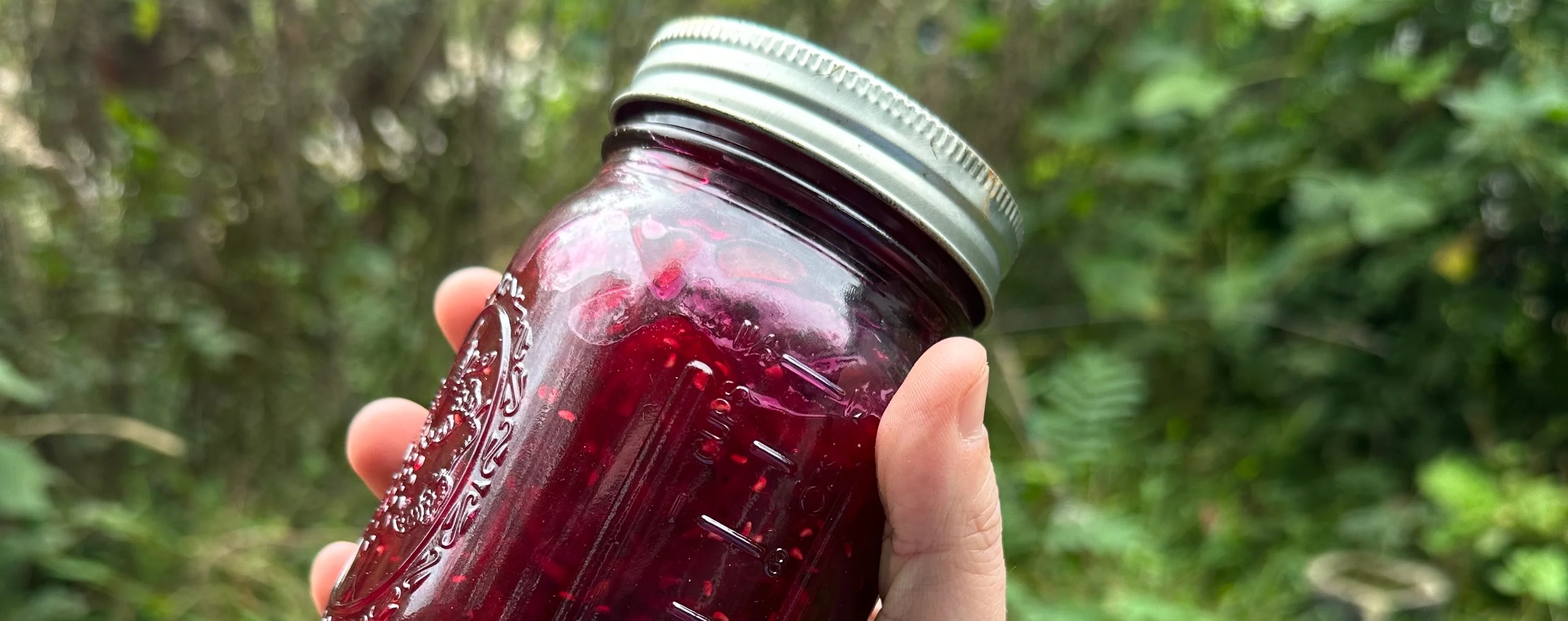 Jar of raspberry jam