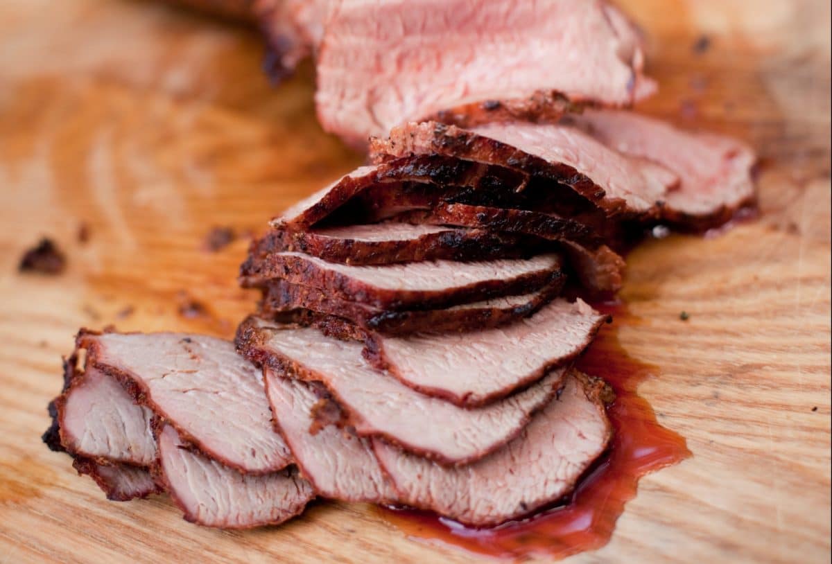 Sliced grilled tri-tip roast